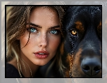 Pies, Twarz, Kobieta